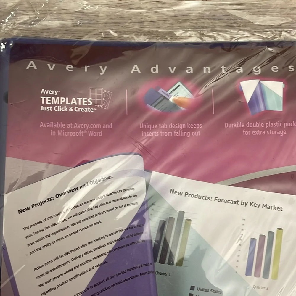 NWT Avery Insertable Big Tab Two Pocket Plastic Reference Dividers # 11907 8 Tab